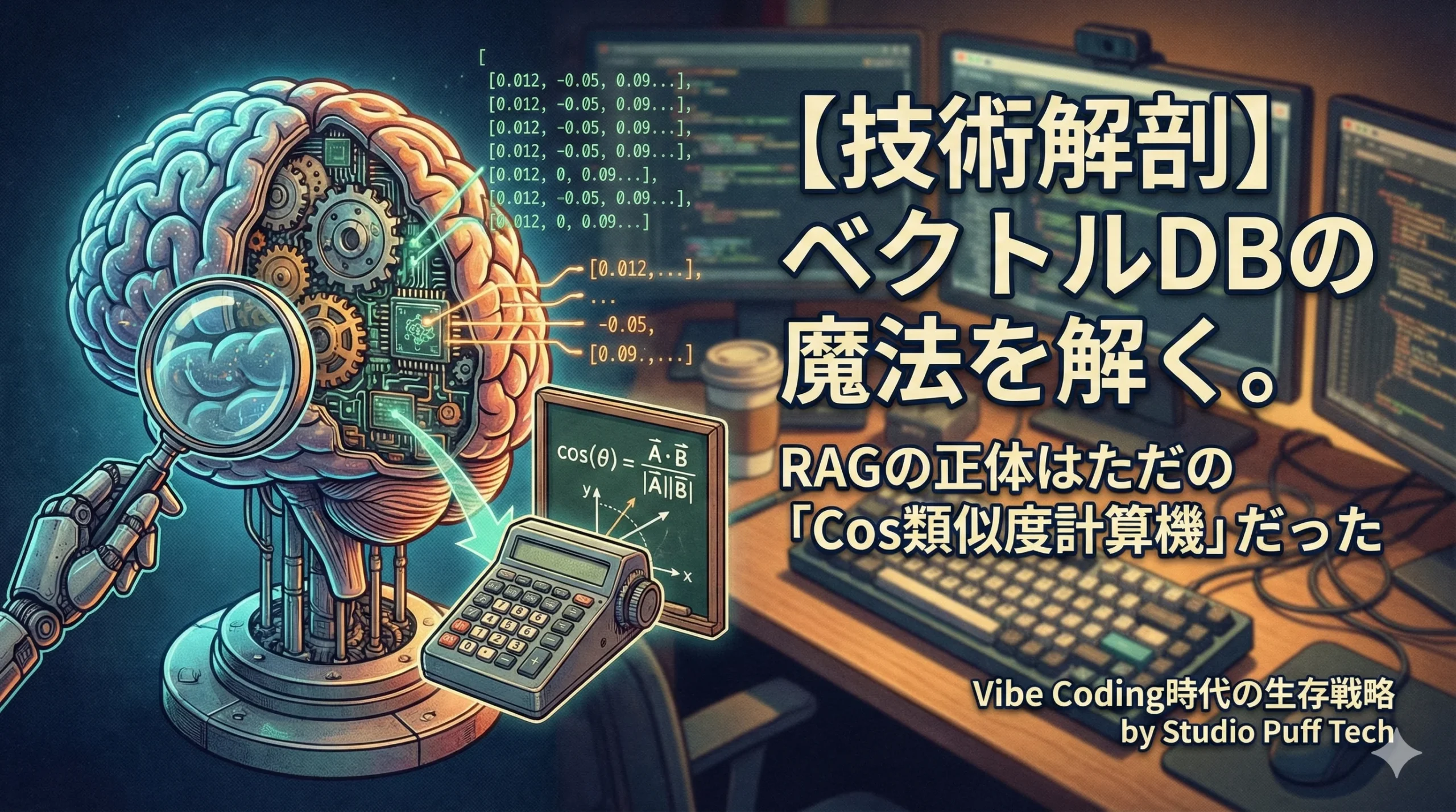 【技術解剖】「ベクトルDB」の魔法を解く。RAGの正体はただの「Cos類似度計算機」だった（Vibe Coding時代の生存戦略）